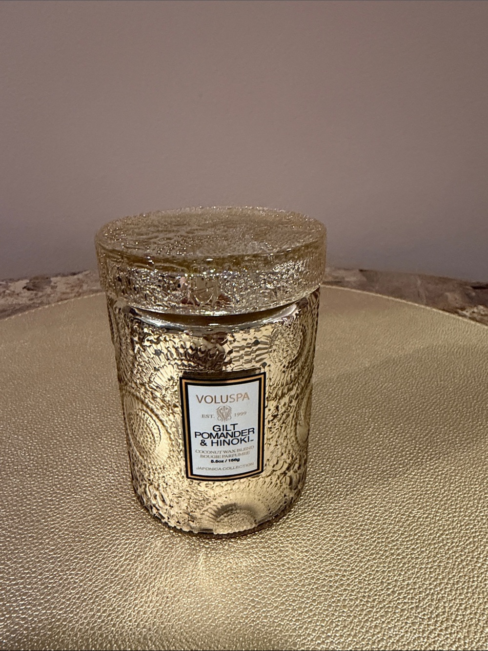 Voluspa Gilt Pomander & Hinoki Petite Jar Candle